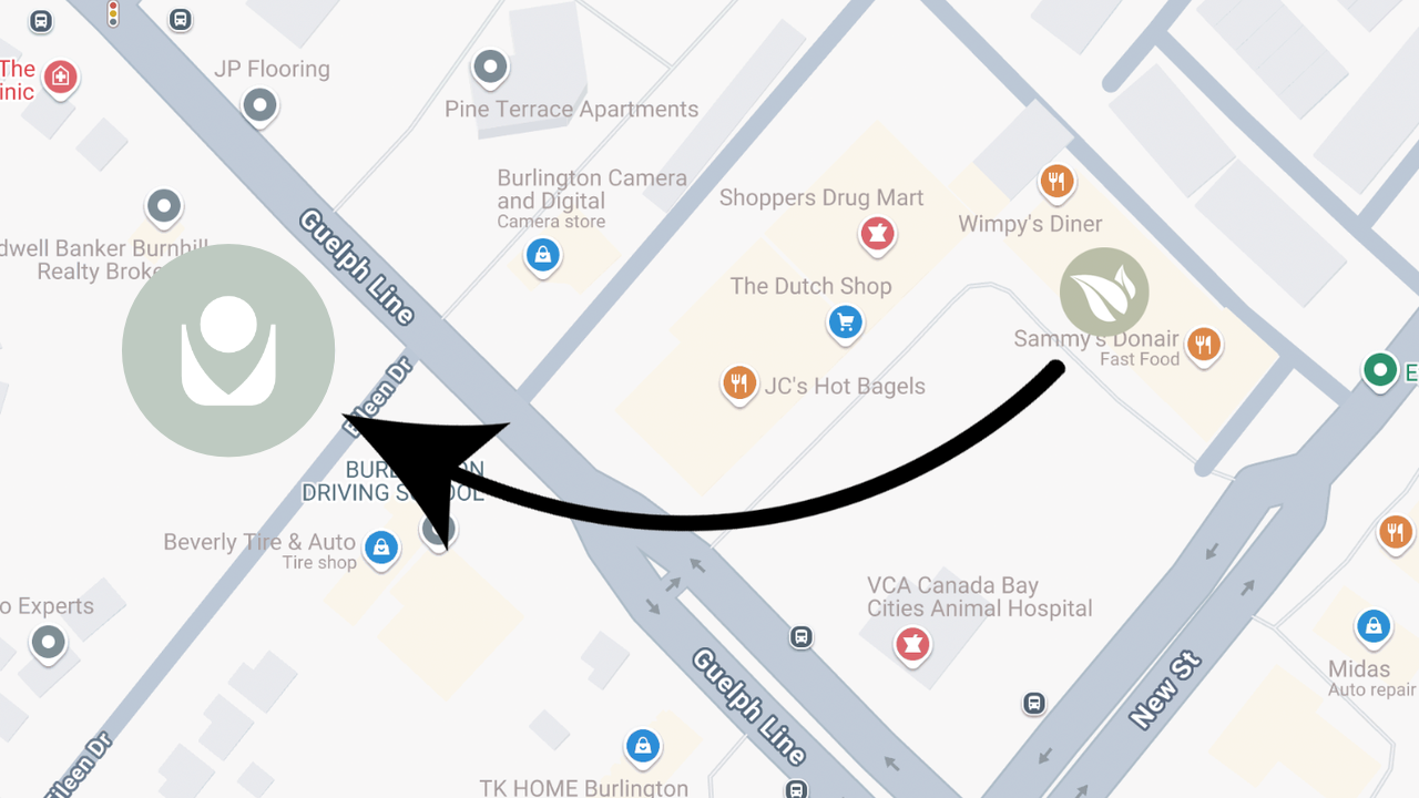 A map to our new office location at 500 Guelph Line.